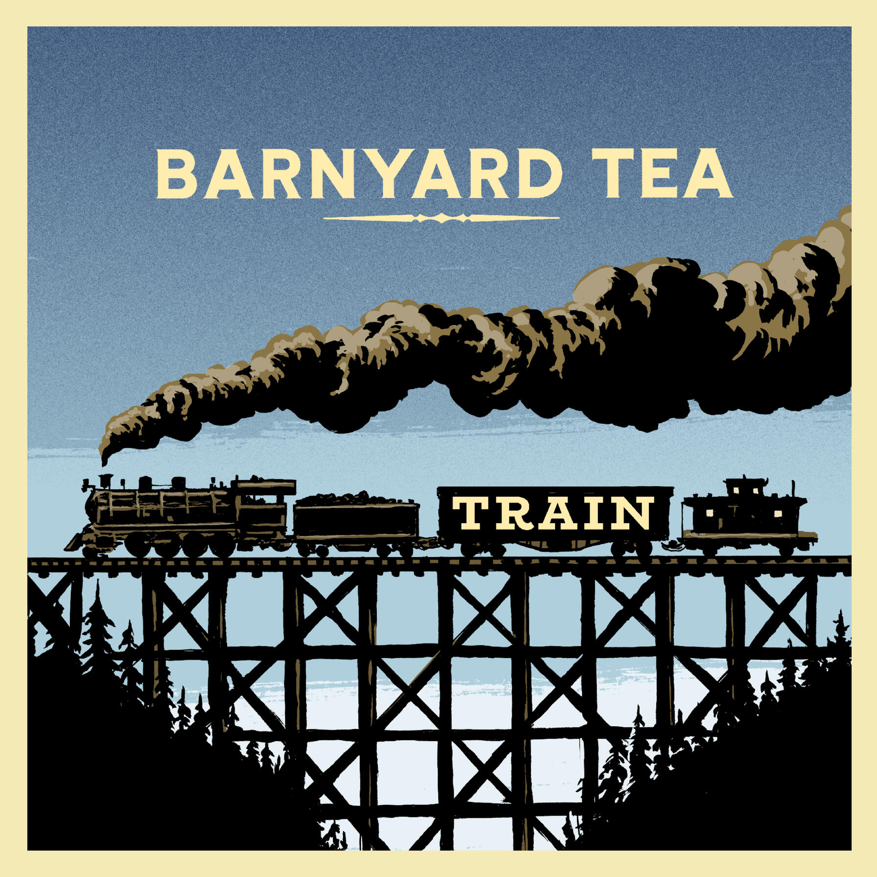 Barnyard Tea train album cover by Erik Kriek